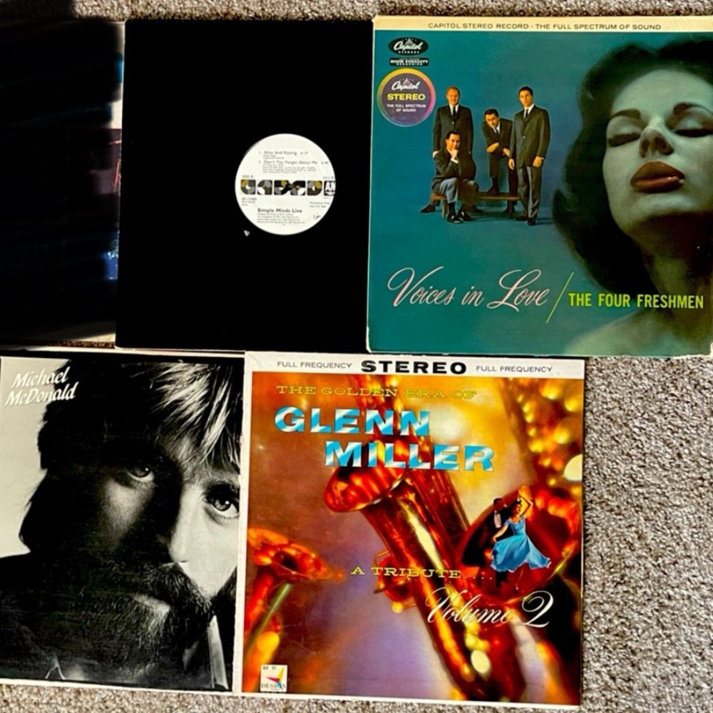 Vintage Lot of Vinyl Records Michael McDonald Glenn Miller Simple Minds